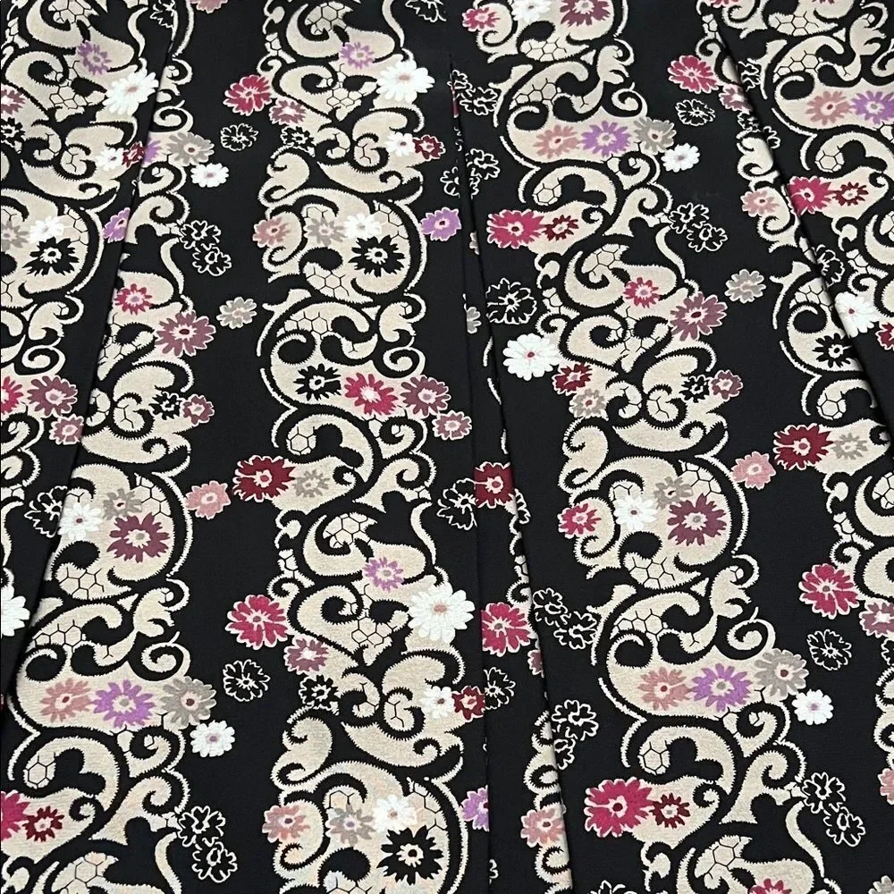 ALFANI Floral Black and Pink Women's Silk Skirt in Size 8P